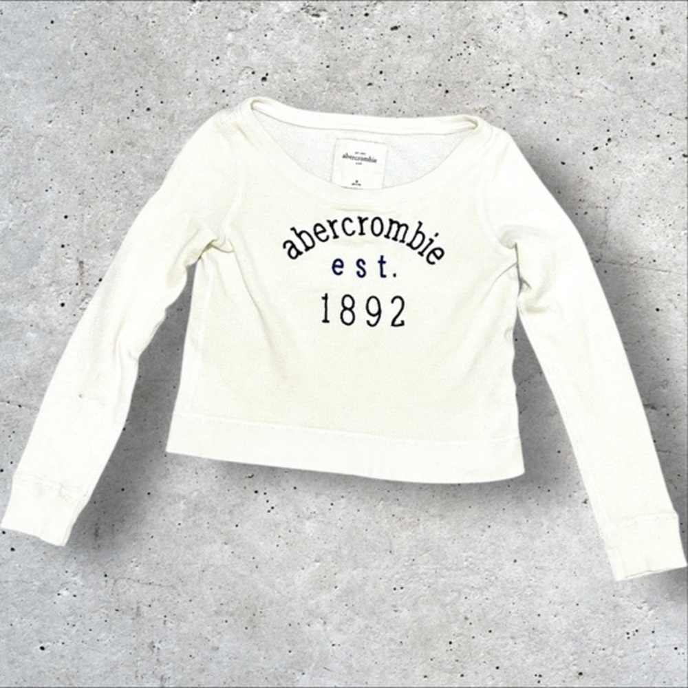 Abercrombie Kids Logo Sweatshirt Cream Girls M